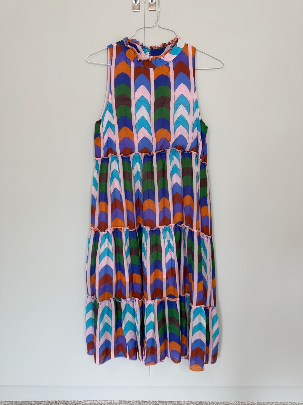 OLIPHANT Women’s Capella Cotton Silk Sleeveless Tiered Dress
